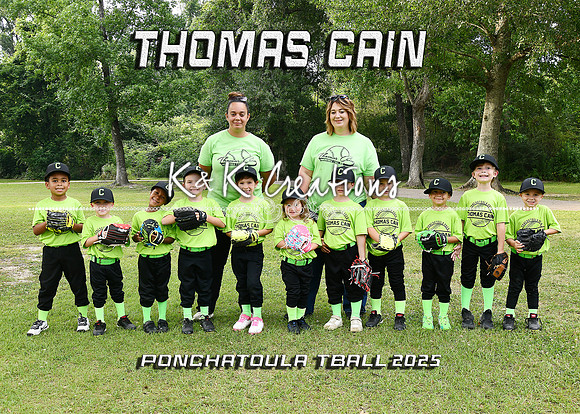 5X7 THOMAS CAIN TBALL TEAM