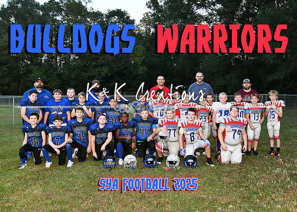 5X7 BULLDOGS WARRIORS TEAM SYA