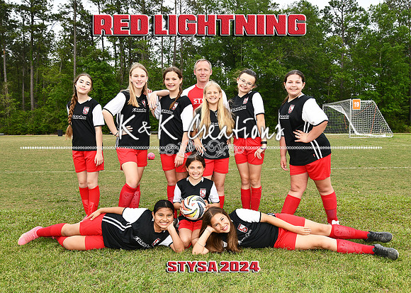 5X7 RED LIGHTNING TEAM
