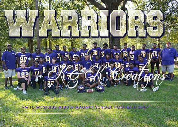 5X7 AMITE WESTSIDE MIDDLE MAGNET SCHOOL FOOTBALL 2017