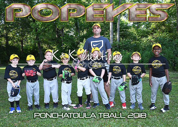 5X7 TBALL POPEYES TEAM