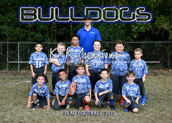5x7 bulldog flag football team 2019