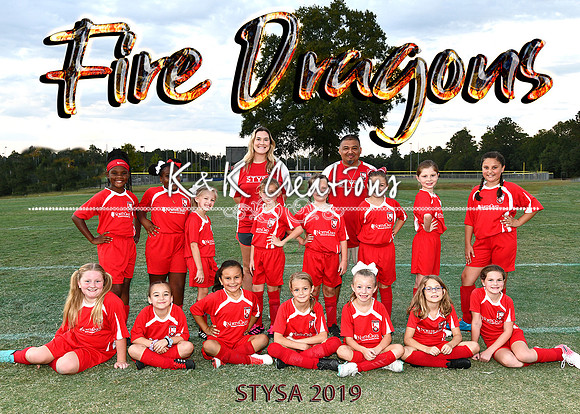 5x7 9-10u girls Fire Dragons Mendez Team