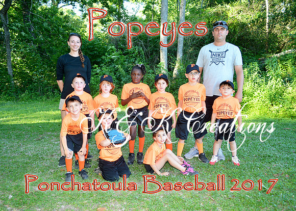 5x7 POPEYES TBALL TEAM