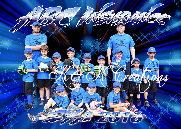 5X7 ABC INSURANCE BLUE  TEAM TBALL