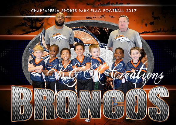 5X7 BRONCOS 4-5 TEAM