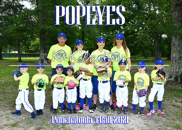 5X7 TBALL POPEYES TEAM