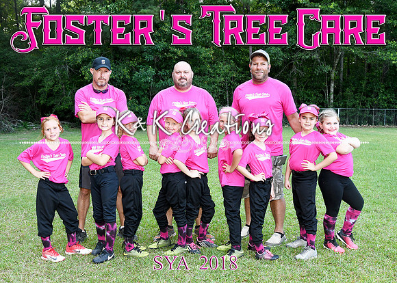5x7 fosters tree care girls coach pitch team