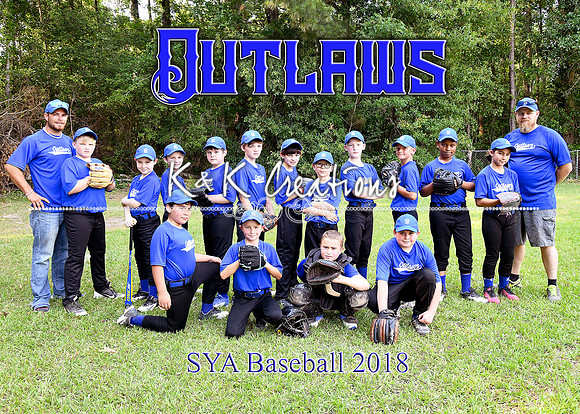 5x7 outlaws baseball SYA 9-10 team