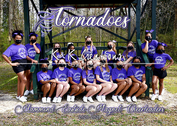 5x7 masks on team hhems cheer