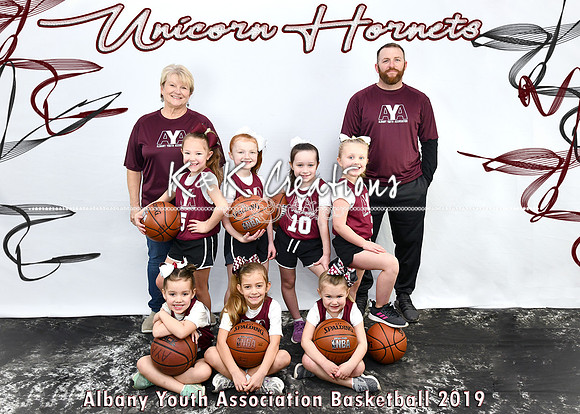 5x7 4-5-6 girls UNICORN HORNETS TEAM