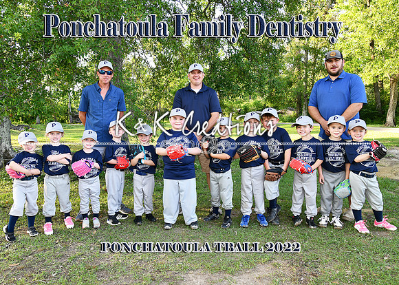 5x7 tball ponchy family dentistry team