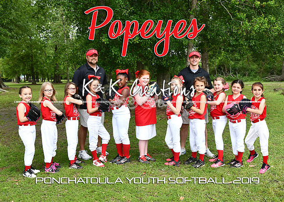 5x7 Girls 7-8 Popeyes Team