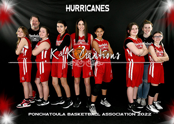 5x7 12-18 girls HURRICANES team
