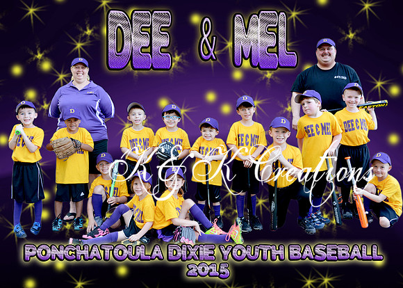 5X7 DEE AND MEL TBALL TEAM