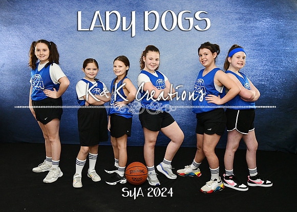 5X7 LADY DOGS LAURIE TEAM