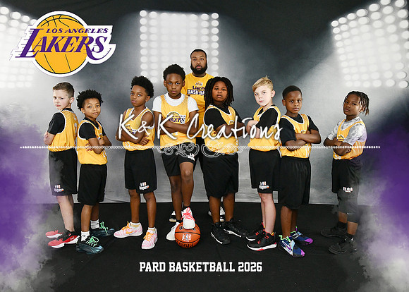 5X7 9-10 BOYS LAKERS TEAM