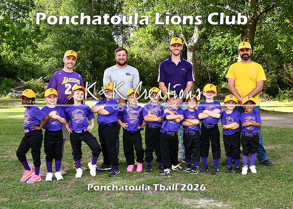 5x7 tball ponchatoula lions club team