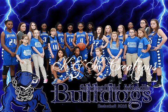 8X12 SPRINGFIELD BASKETBALL GIRLS TEAM