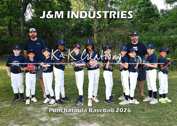 5X7 9-10 BOYS J&M INDUSTRIES TEAM