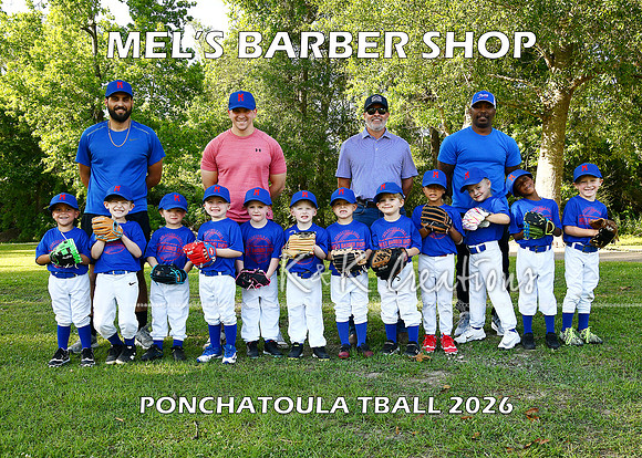 5X7 TBALL MELS BARBER SHOP TEAM