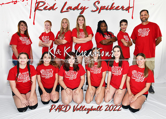 5x7 red lady spikers team