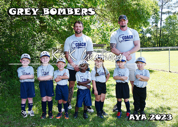 5X7 GREY BOMBERS TEAM
