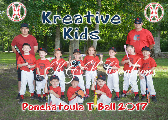 kreative kids tball team