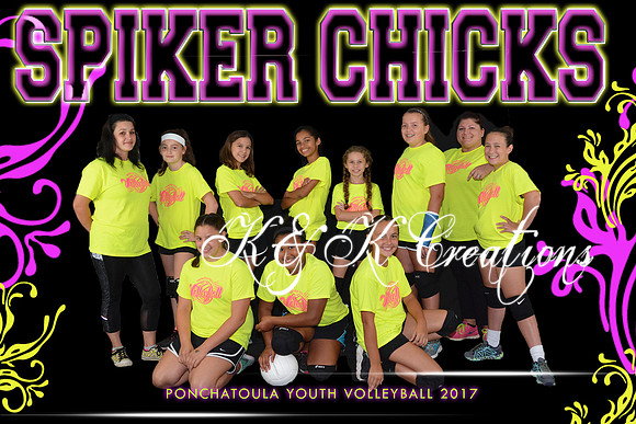 8X12 SPIKER CHICKS TEAM PYV 2017