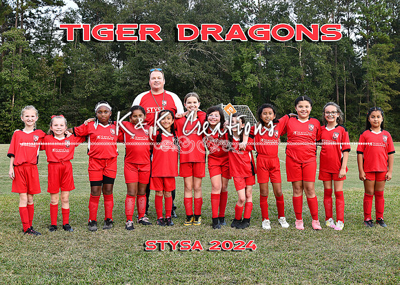 5X7 9-10U GIRLS TIGER DRAGONS KLING TEAM