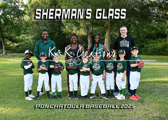 5X7 SHERMAN'S GLASS 6CP TEAM