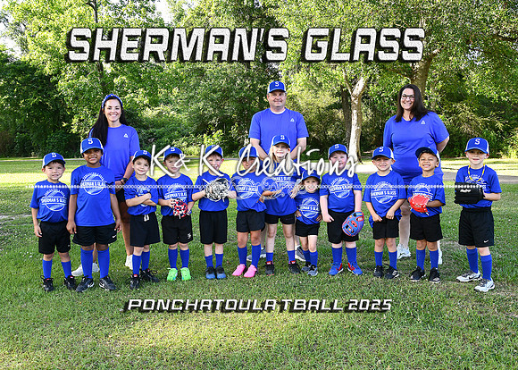 5X7 TBALL SHERMANS GLASS TEAM
