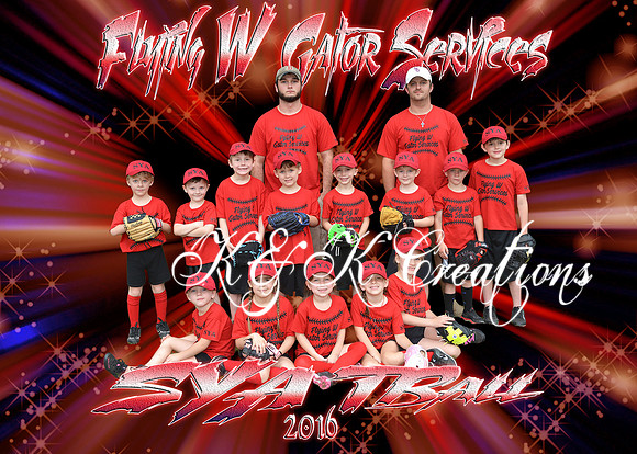 5X7 FLYING W GATOR SERVICES TBALL TEAM TBALL